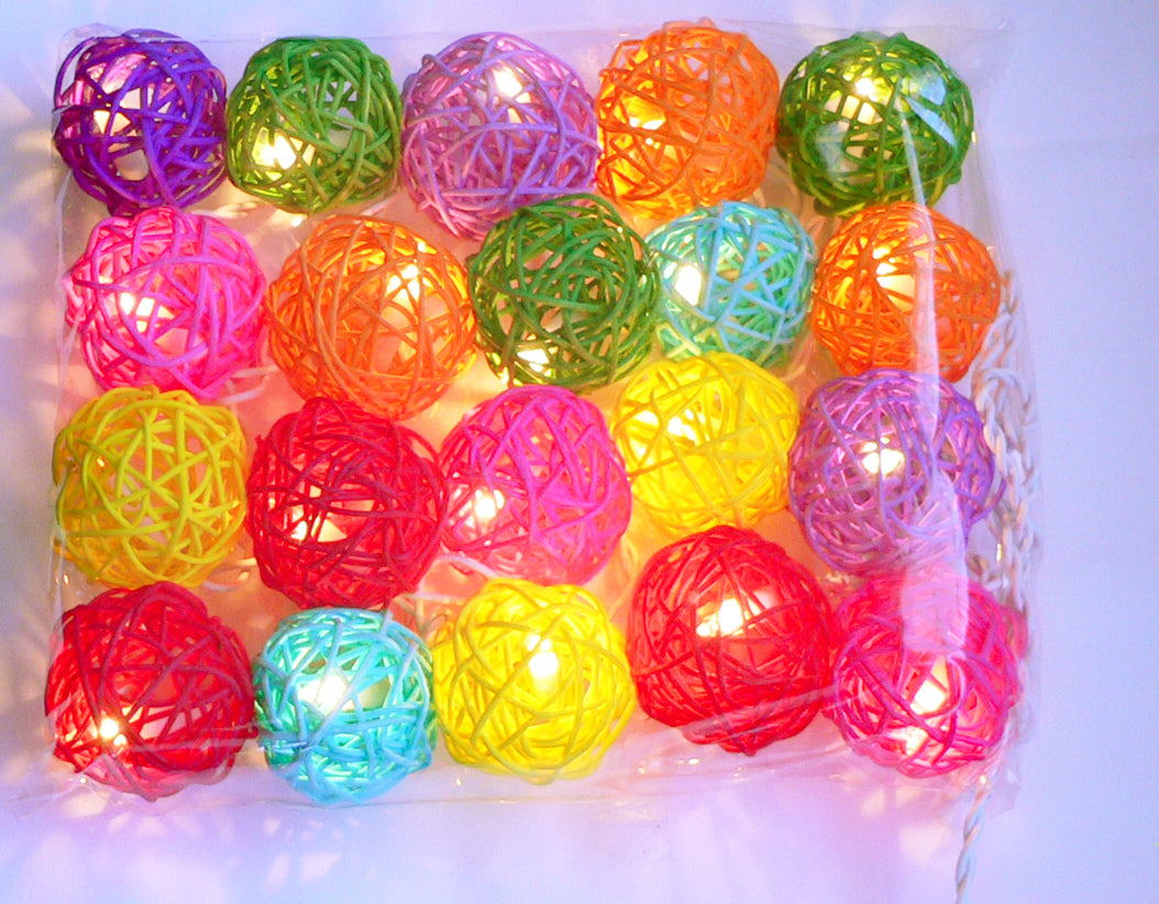 Large rattan deals ball lights